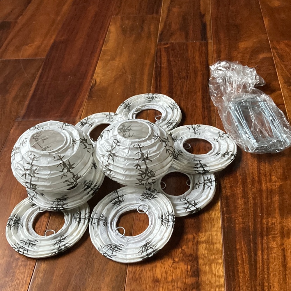 10 Bamboo Pattern Paper Lanterns for StringLights